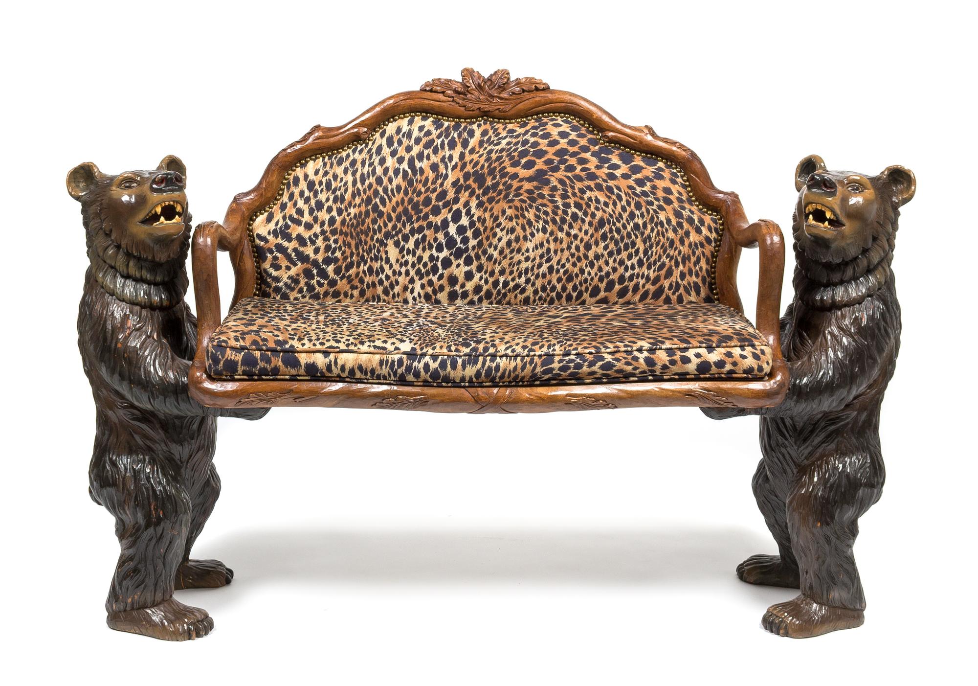 A Black Forest Style Settee Height 40 x width 61 x depth 18 inches. — MID-20TH CENTURY