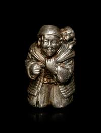 A Bronze Figural-Form Ojime