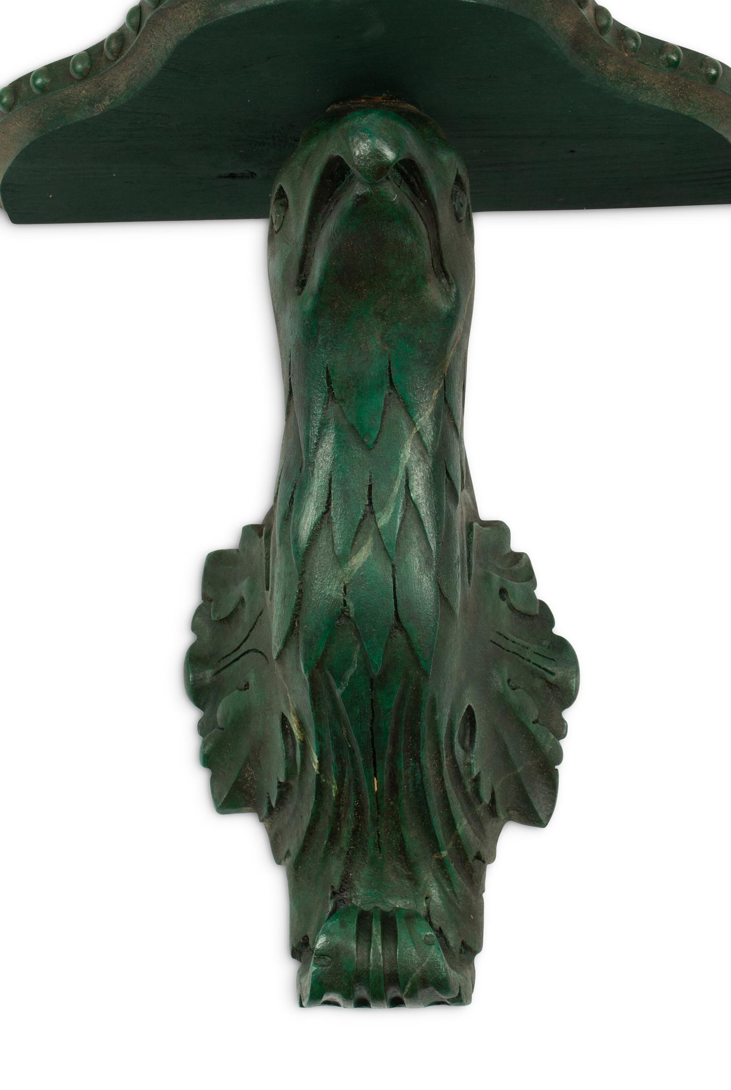 A Pair of English Carved and Painted Eagle-Motif Brackets