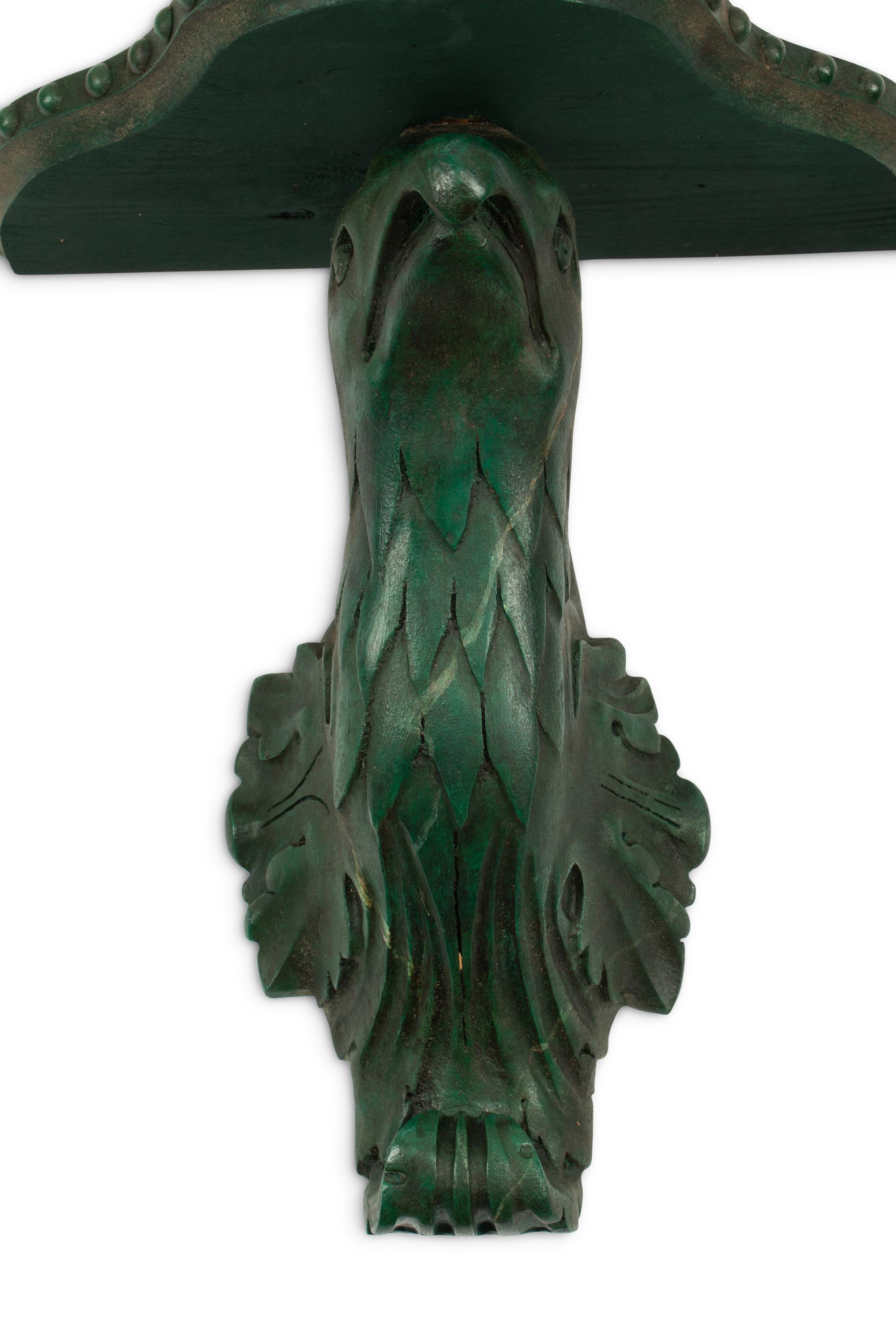 A Pair of English Carved and Painted Eagle-Motif Brackets