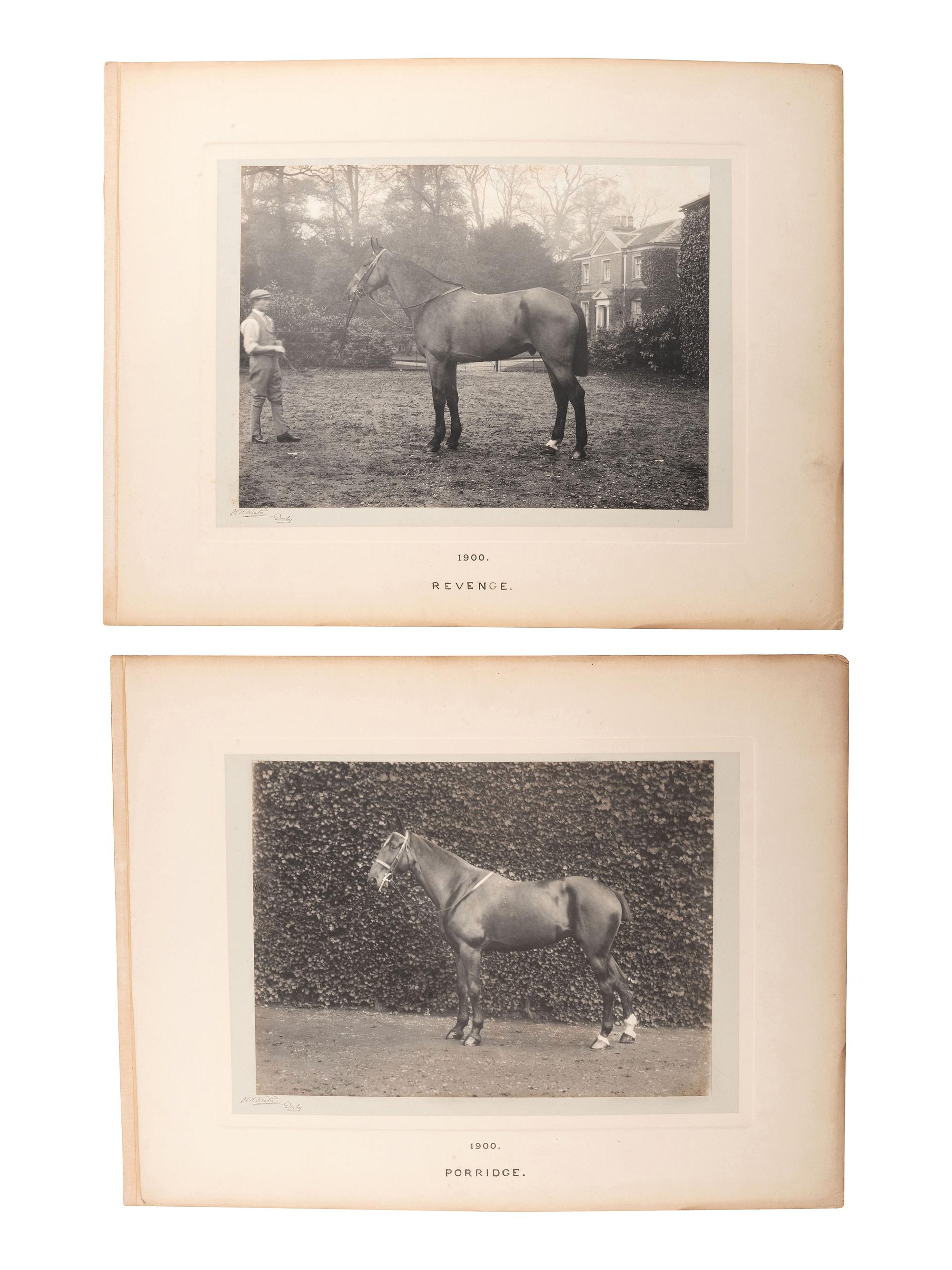 [EARLY PHOTOGRAPHY]. WINTER, W.W., photo. 6 platinum photographs of identified horses. Derby, 1900.
