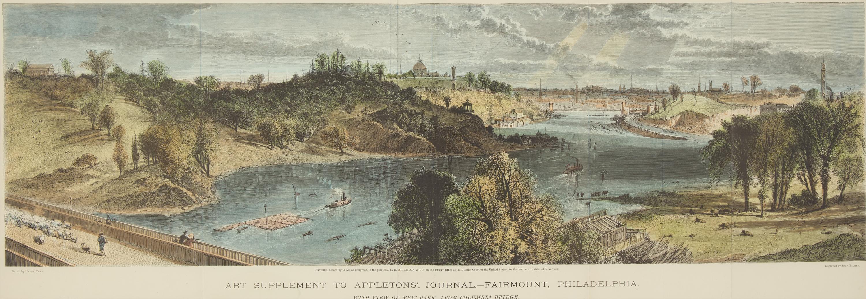 [Philadelphia] Group of 8 views and scenes of Philadelphia and Pennsylvania