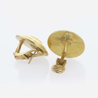 Ilias Lalaounis 18K Yellow Gold Shield Earrings Greece