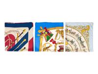 Three Hermès 90cm Silk Scarves