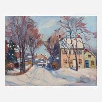 Walter Mattern (American, 1891-1946) Village in Winter