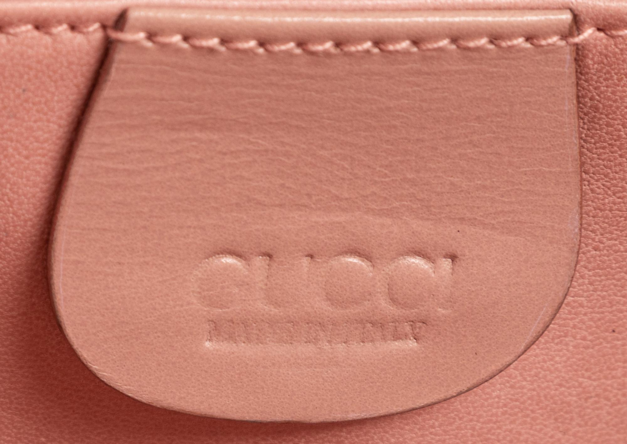 Gucci Pink Lizard Front Lock Handbag