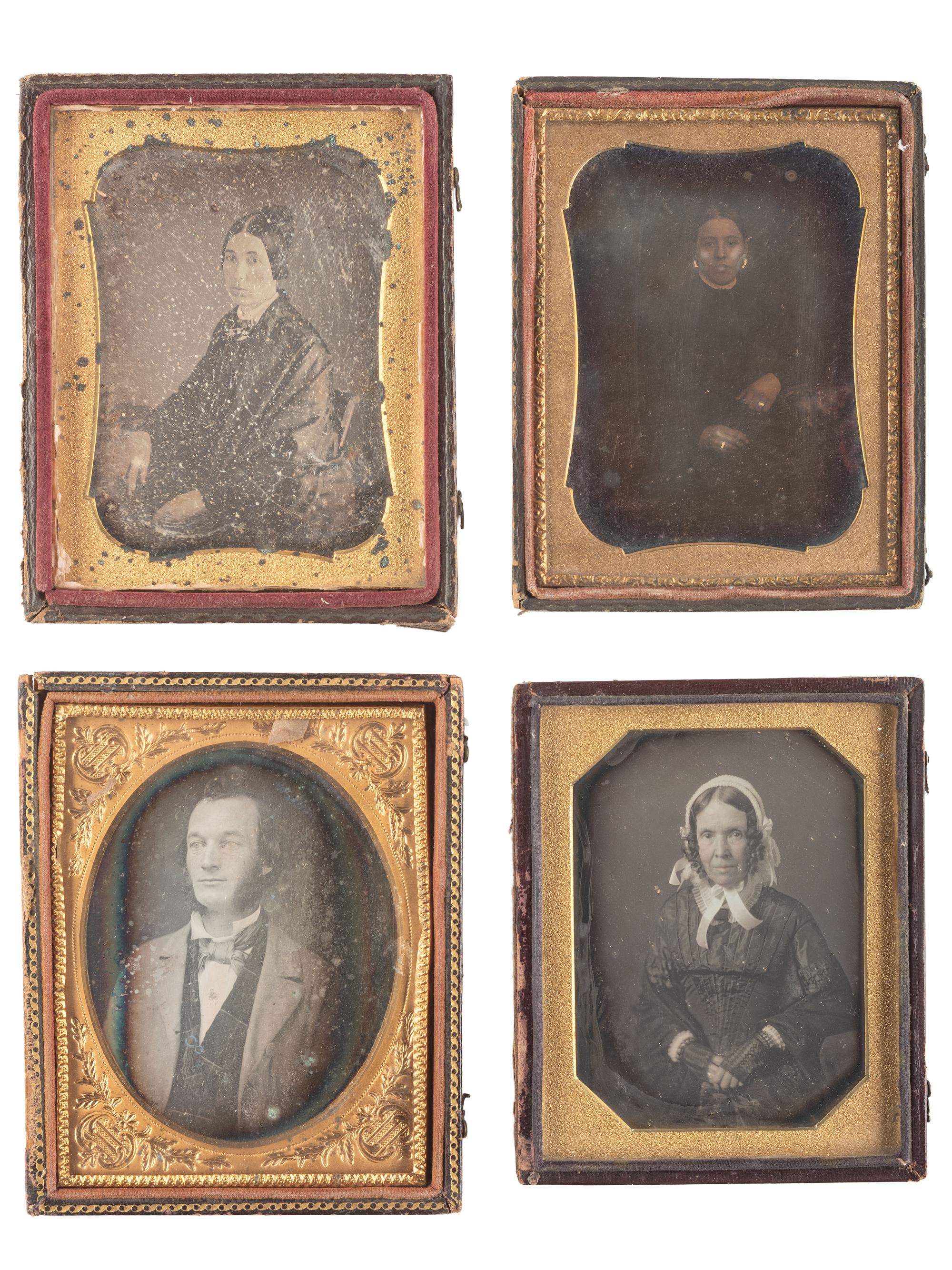 [EARLY PHOTOGRAPHY]. 30 quarter plate daguerreotype portraits of men and women of varying ages.
