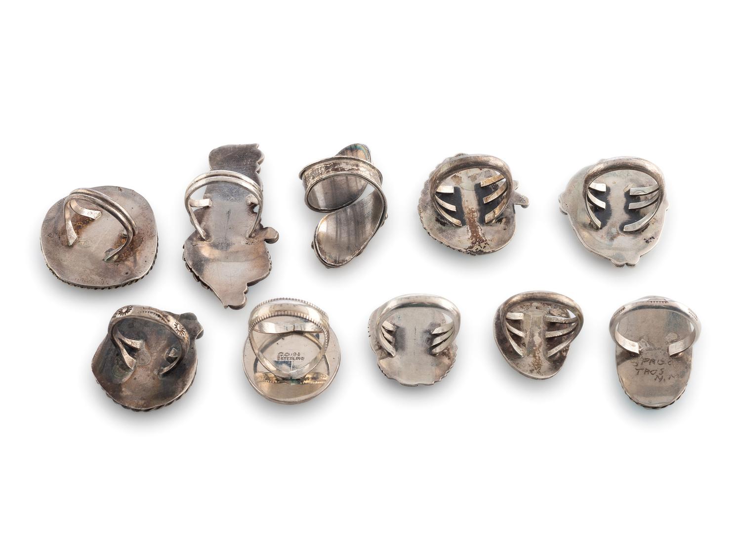 Navajo and Taos Silver and Turquoise Rings