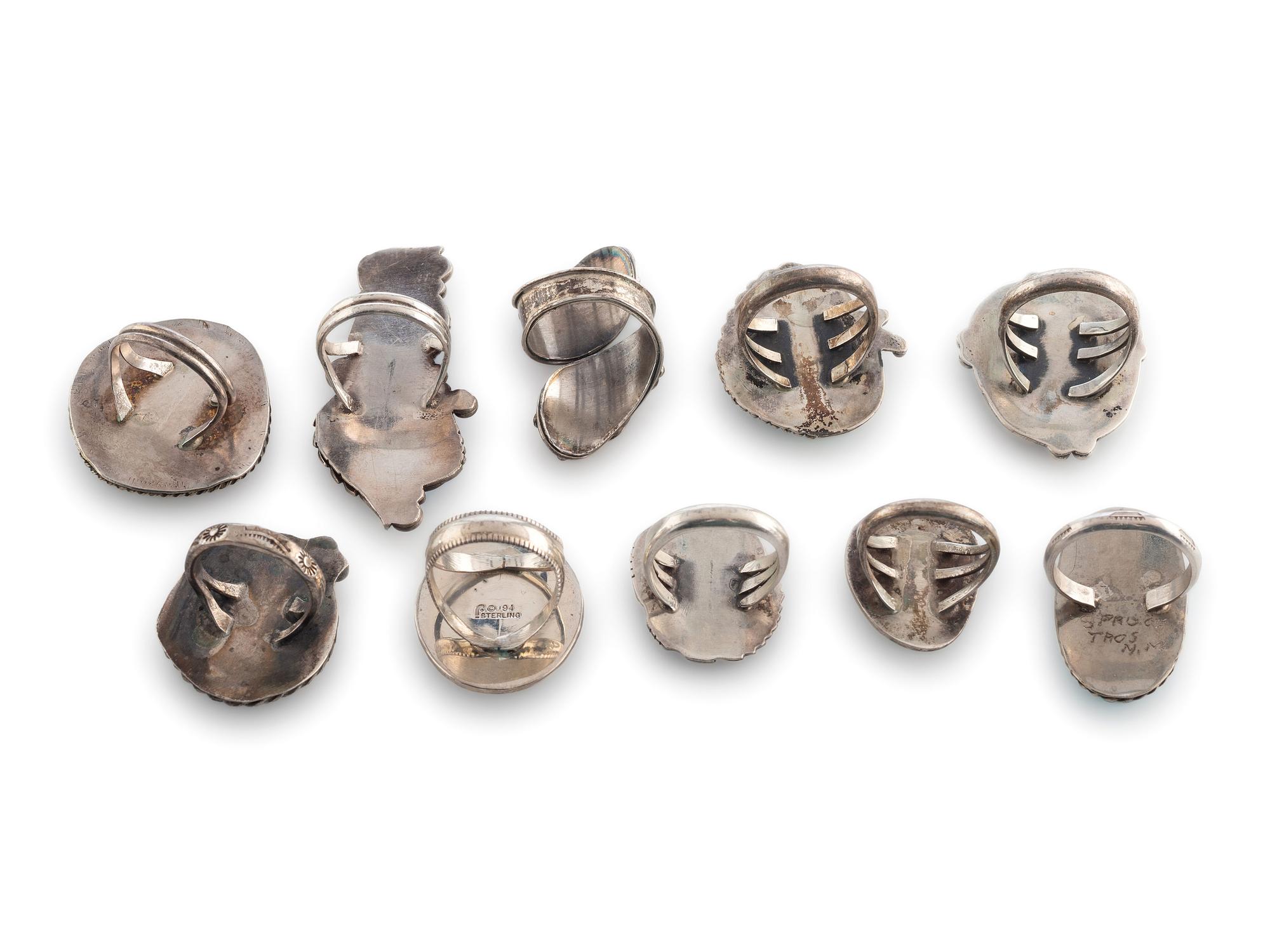 Navajo and Taos Silver and Turquoise Rings