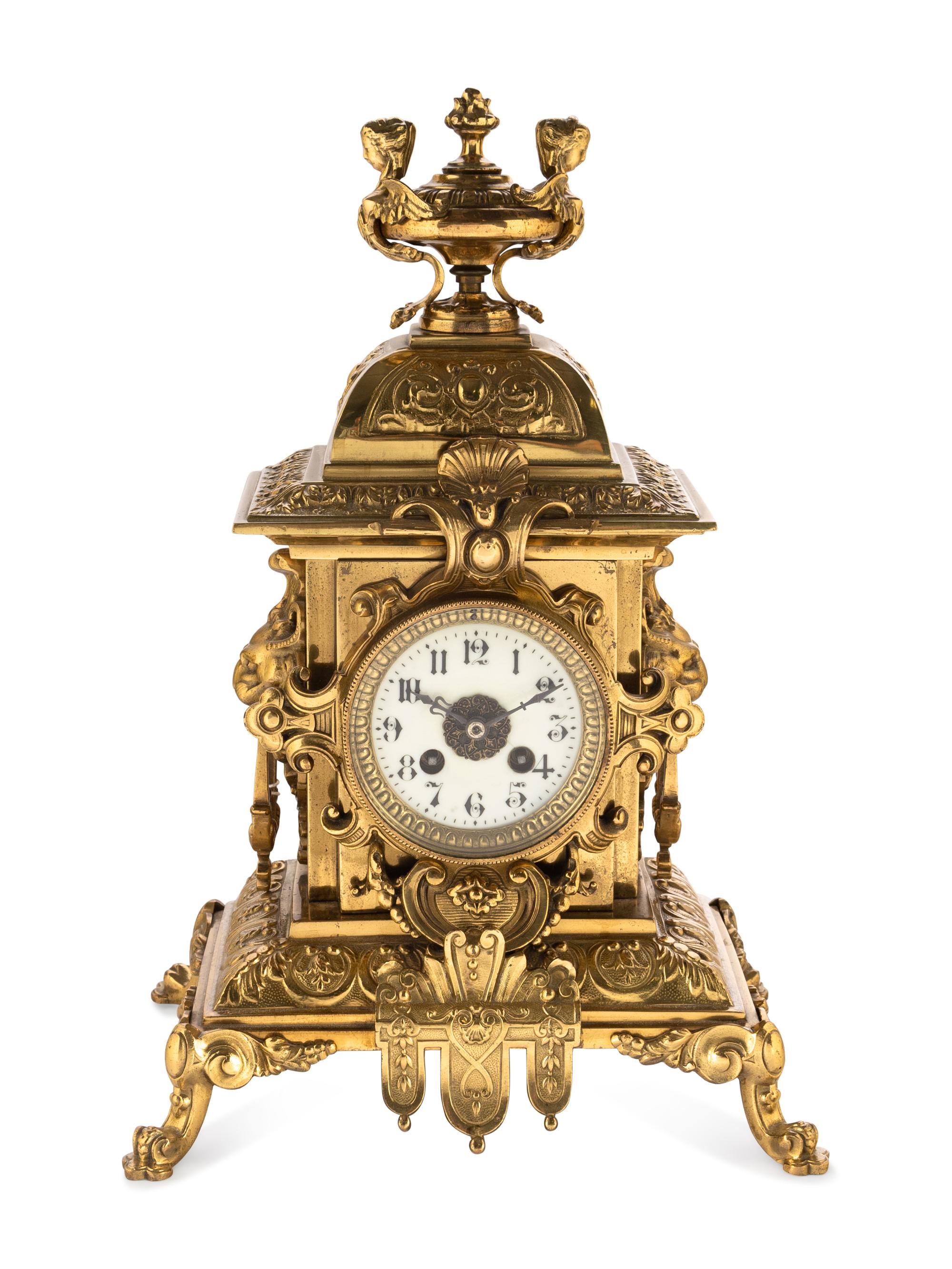 A French Gilt Bronze Mantel Clock