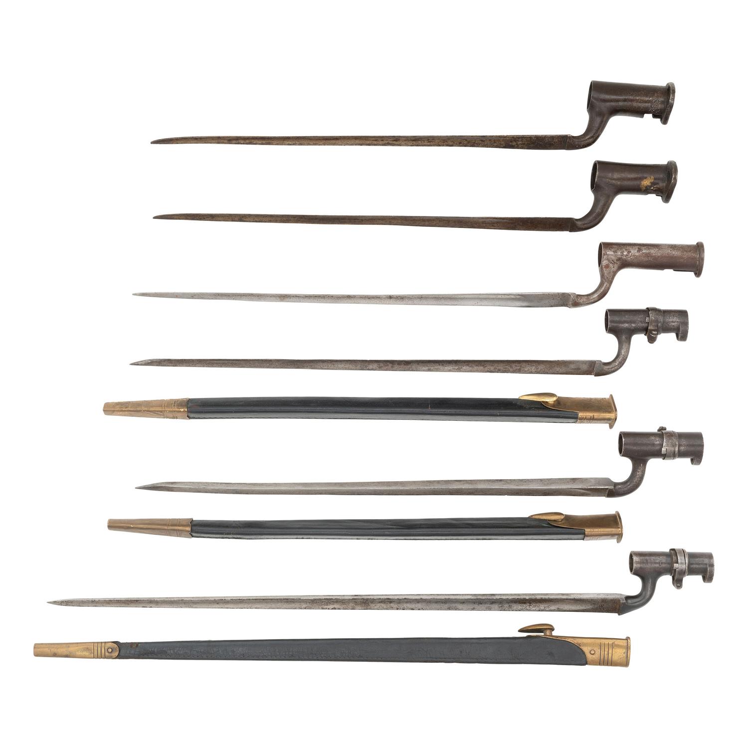 Lot of Six Nepali Marked Socket Bayonets