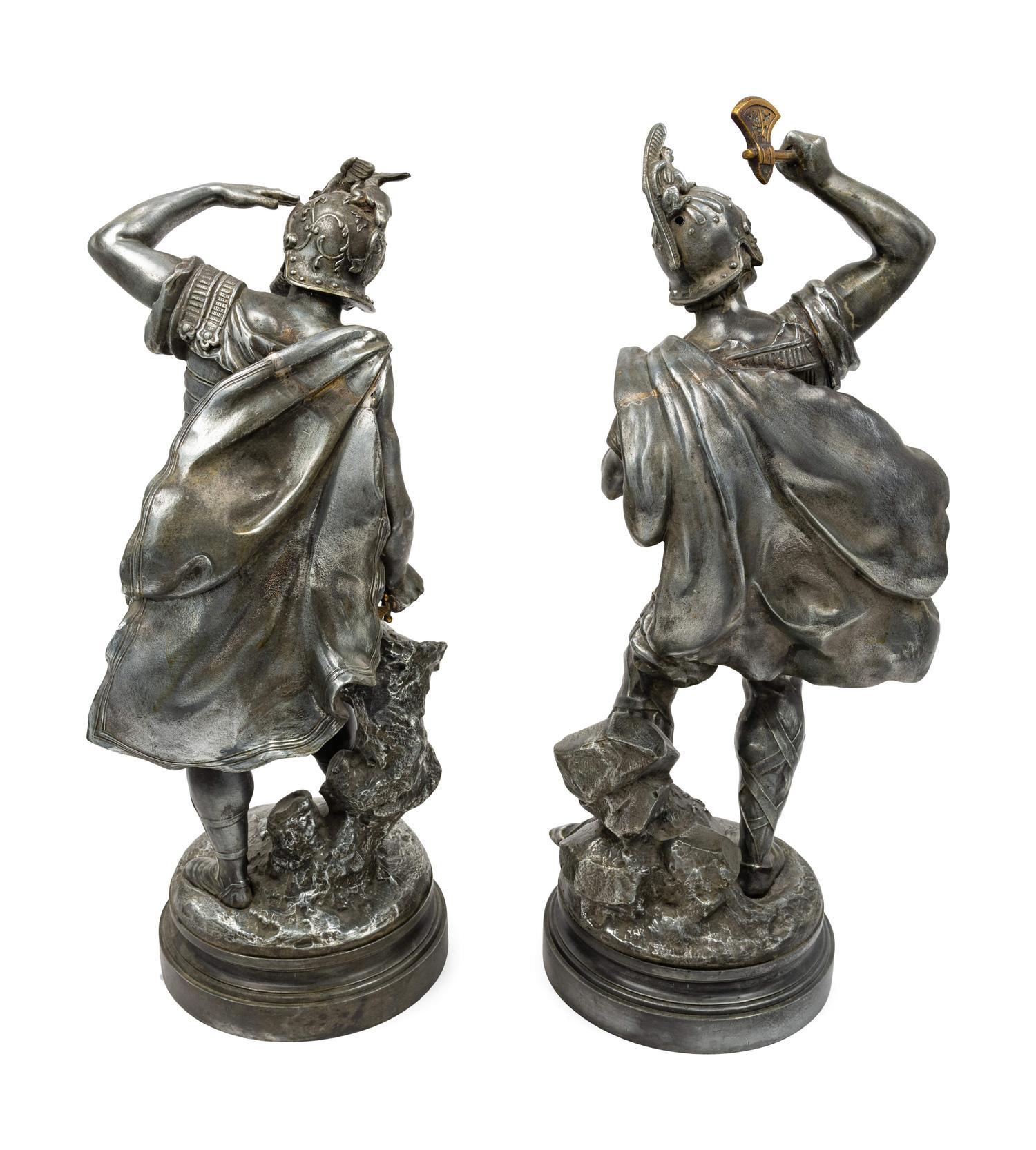 A Pair of Continental Pewter Figures