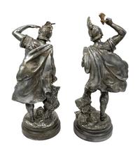 A Pair of Continental Pewter Figures