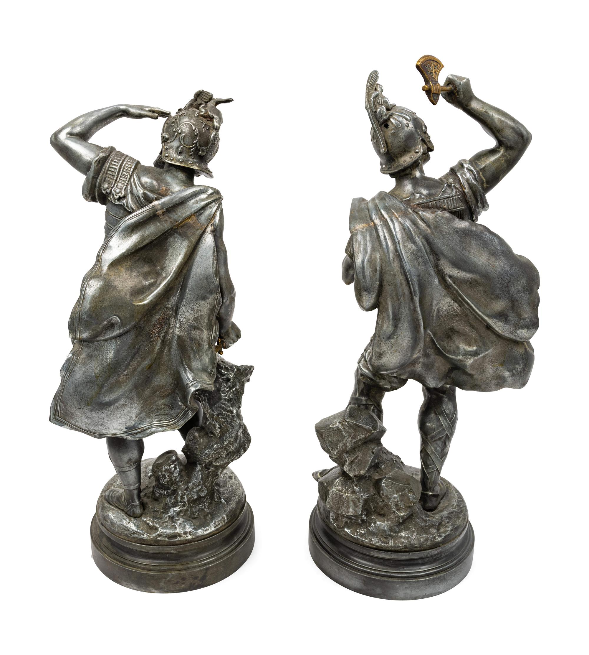 A Pair of Continental Pewter Figures