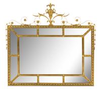 A Neoclassical Style Giltwood Mirror Height 48 x width 50 inches. — 20TH CENTURY