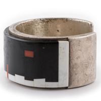 Silver and Mosaic Inlay Cuff Bracelet