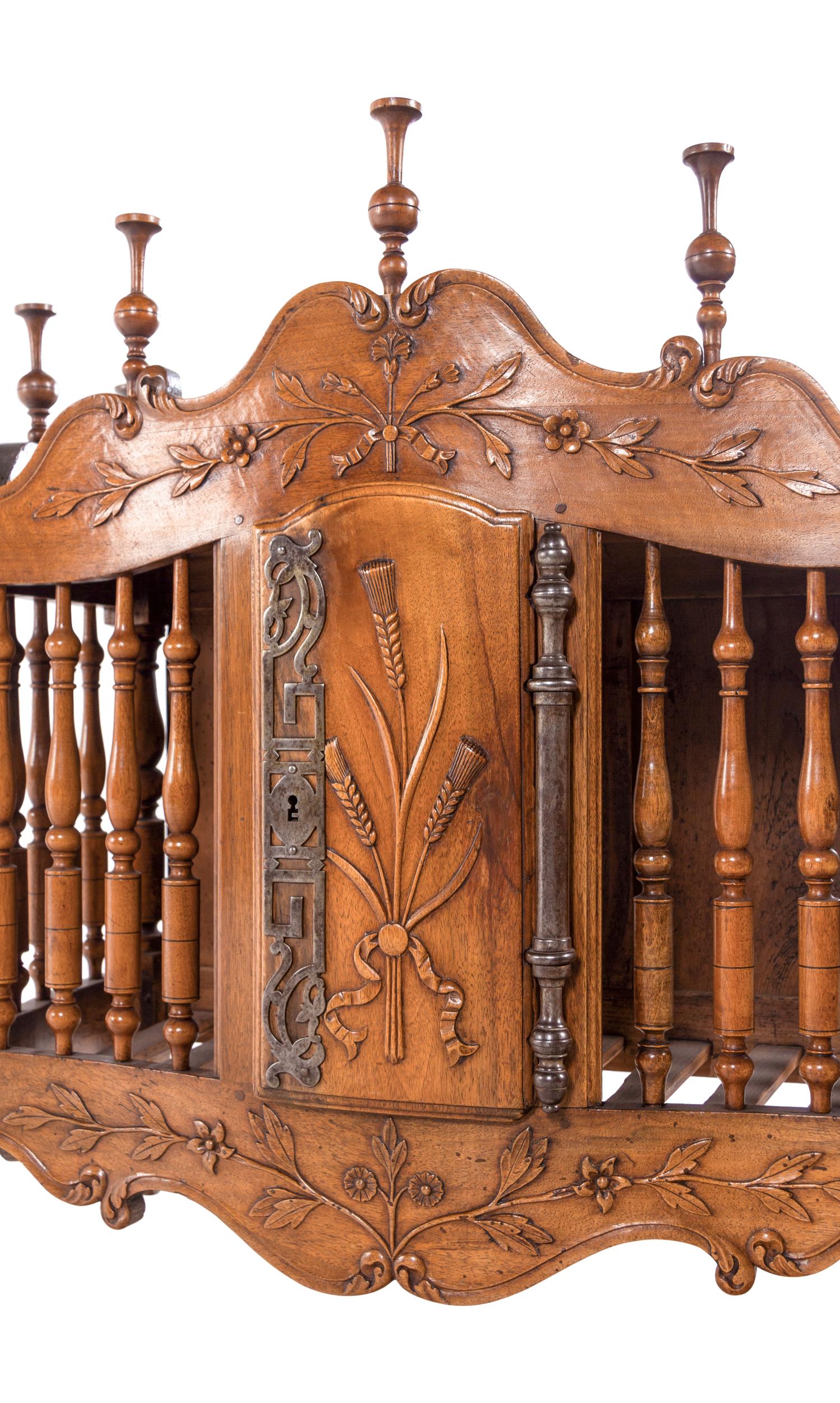 A French Provincial Walnut Panettiere and Dough Box on Stand