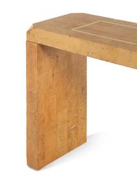 A Contemporary Cork-Veneered Console Table