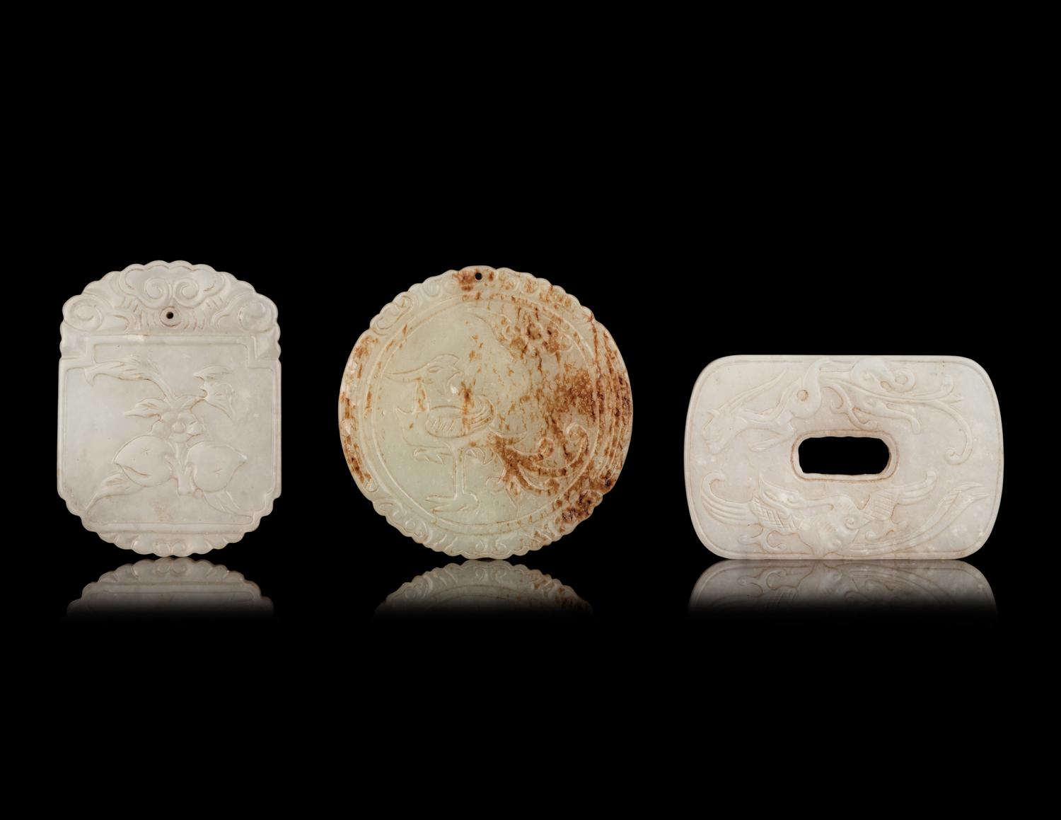 Three Chinese Jade Plaques