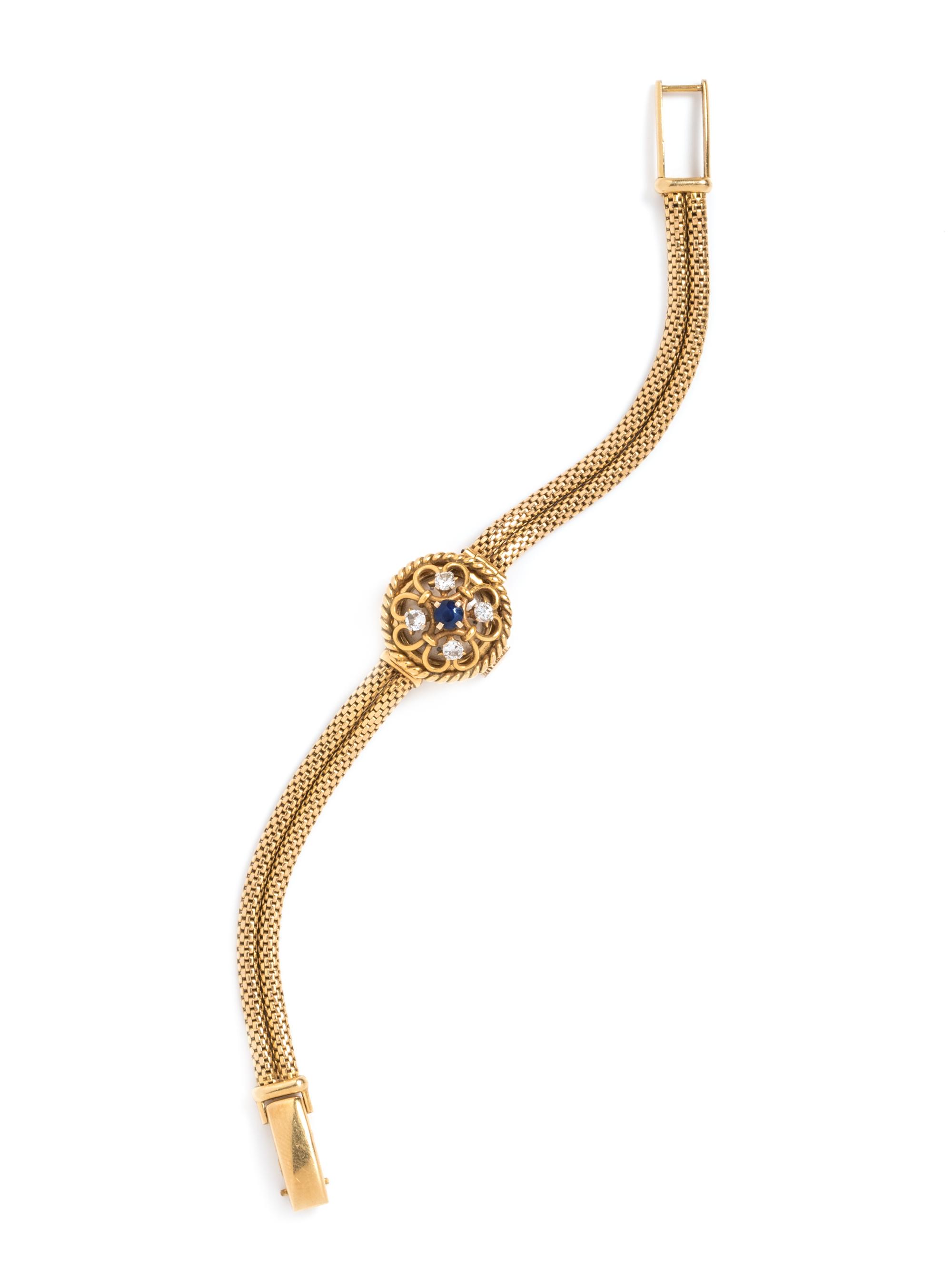 An 18 Karat Yellow Gold, Sapphire and Diamond Surprise Wristwatch, Kimberley,