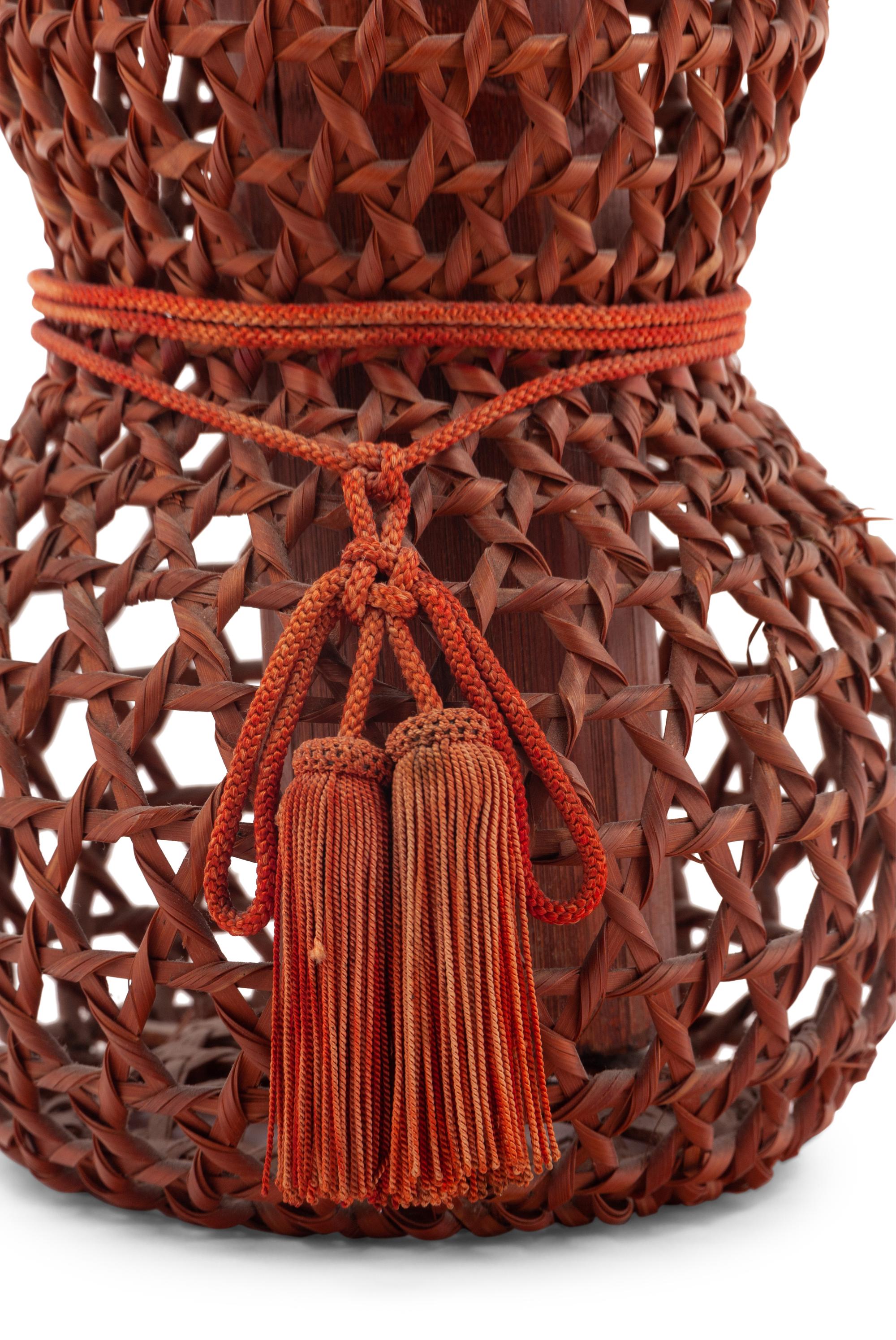 A Japanese Bamboo Gourd-Form Ikebana Basket