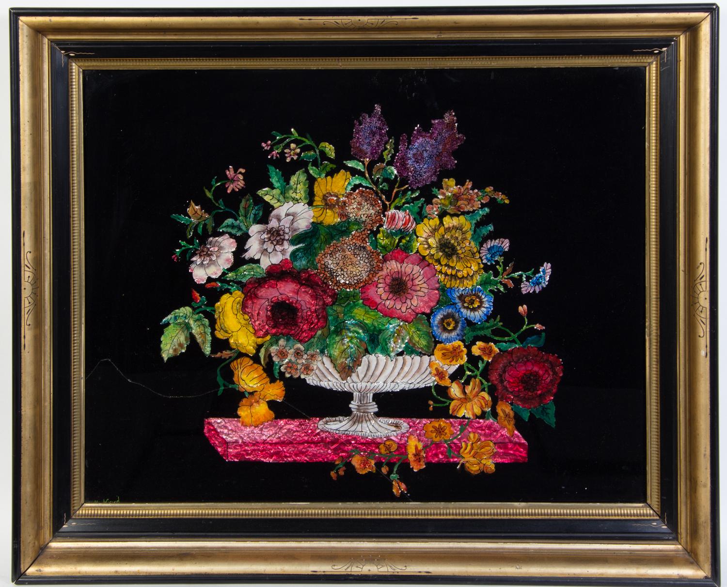 An English Reverse Painting on Glass Height 20 x width 25 3/4 inches. — 20TH CENTURY