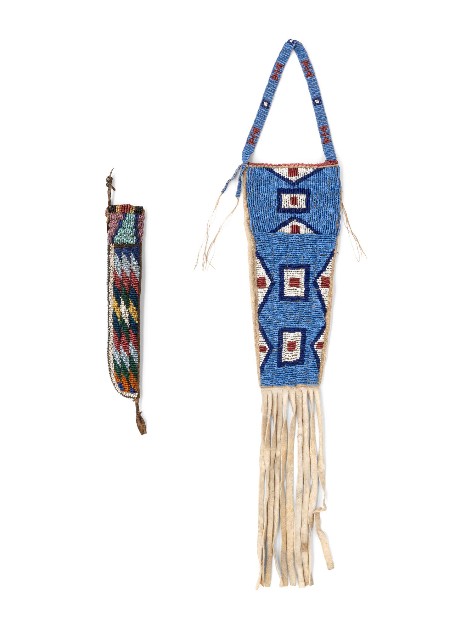 Sioux Beaded Hide Knife Sheaths