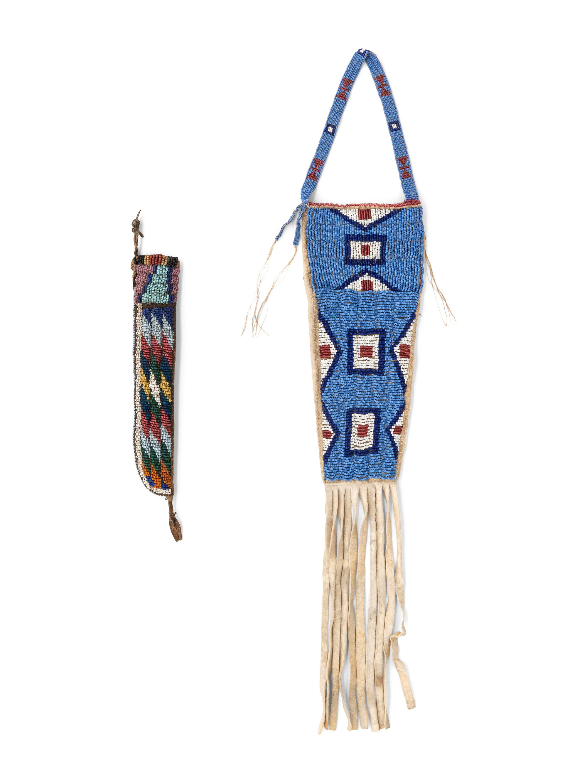 Sioux Beaded Hide Knife Sheaths