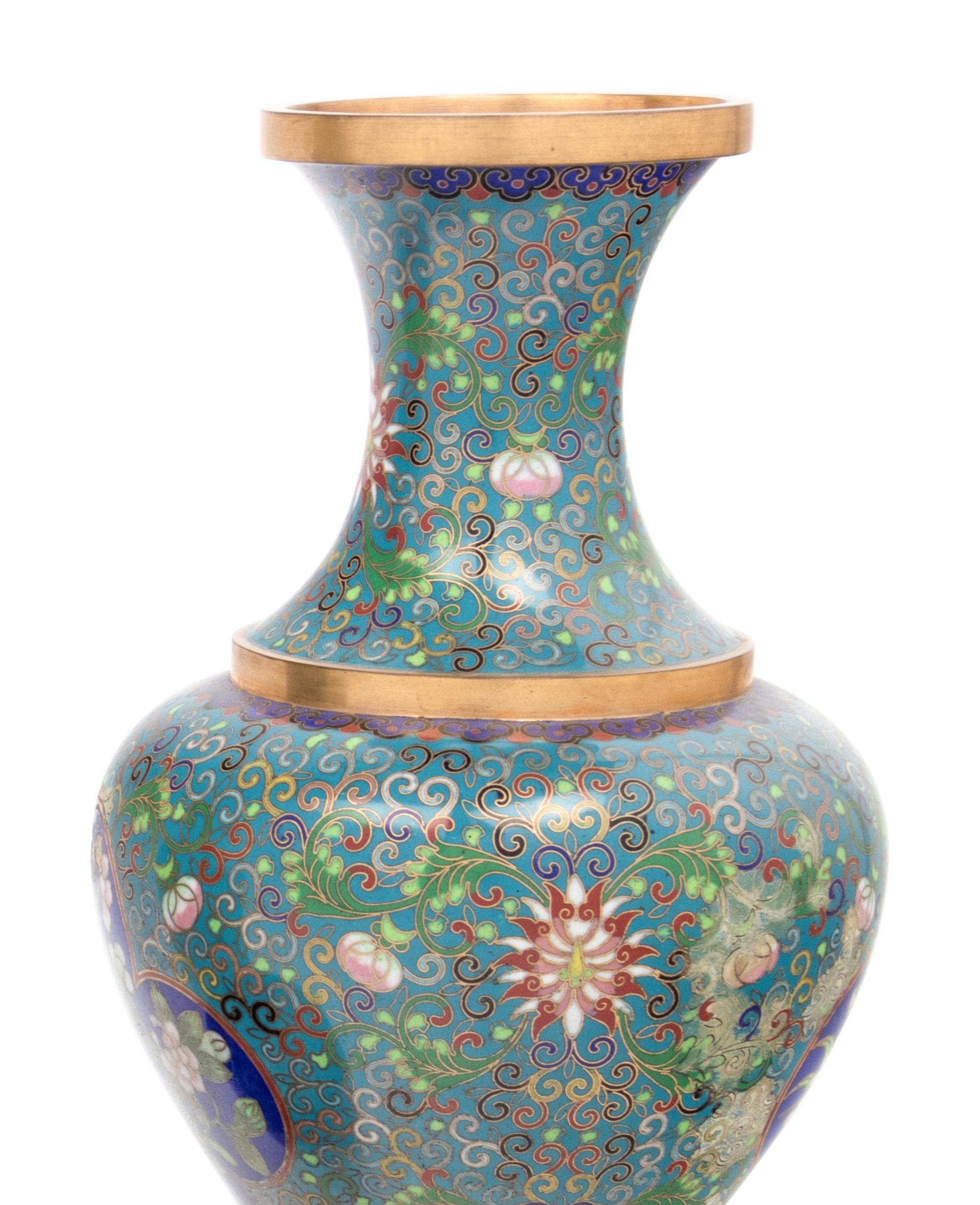 Five Chinese and Japanese Cloisonné Enamel Vases