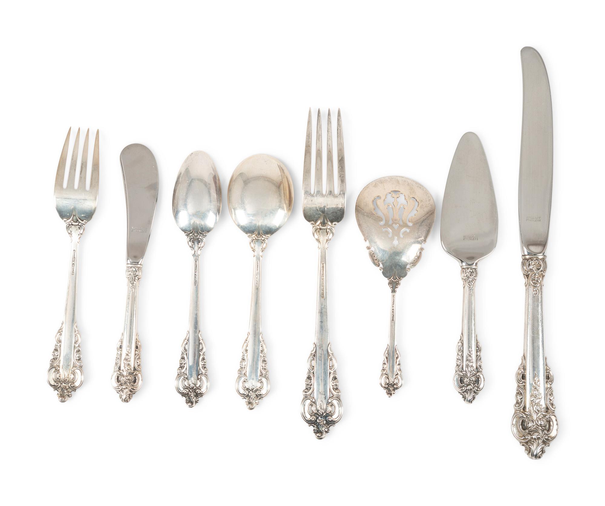 A Wallace 'Grand Baroque' Silver Flatware Service