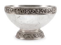 A Silver Mounted Rock Crystal Bowl
