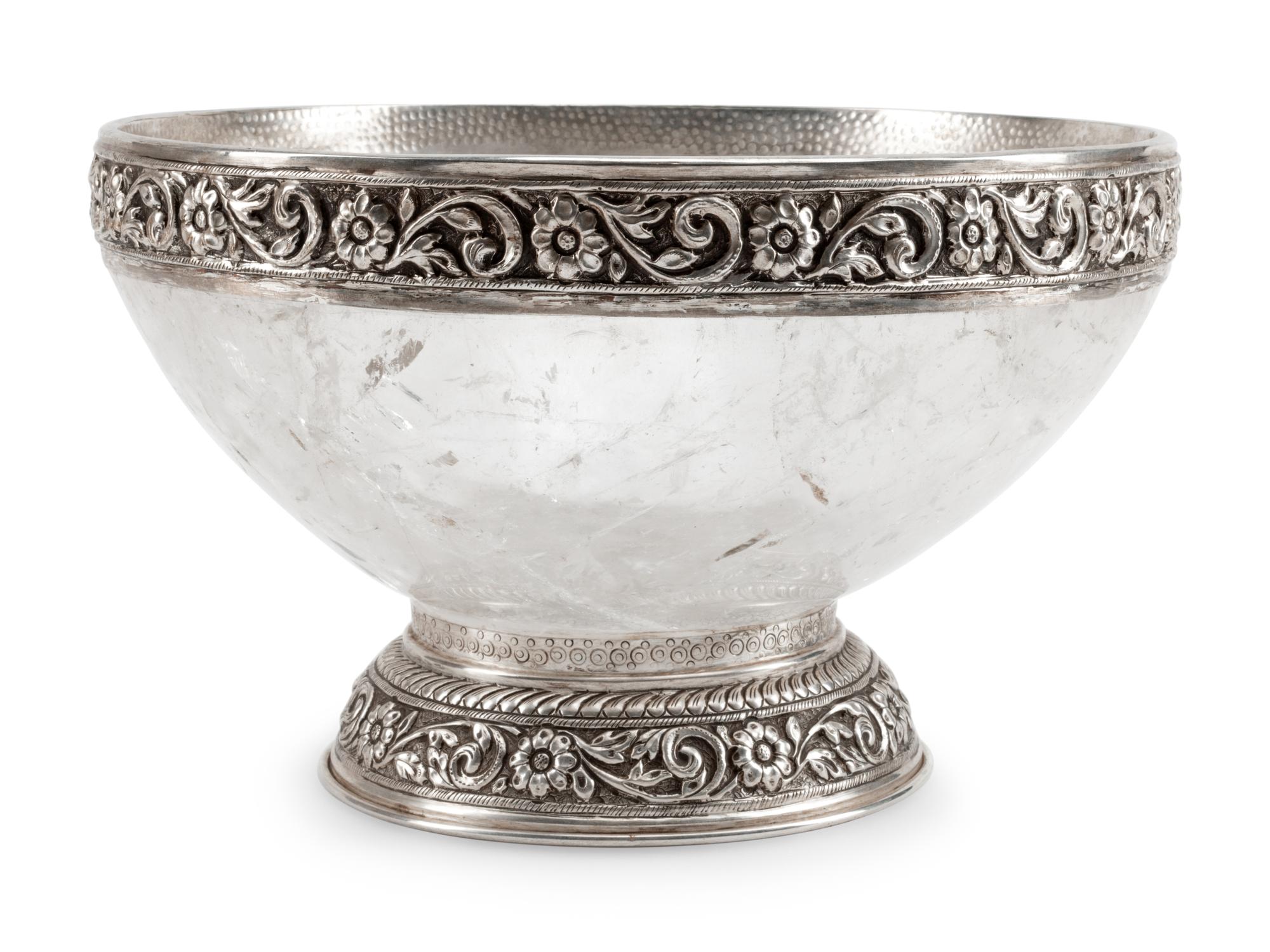 A Silver Mounted Rock Crystal Bowl