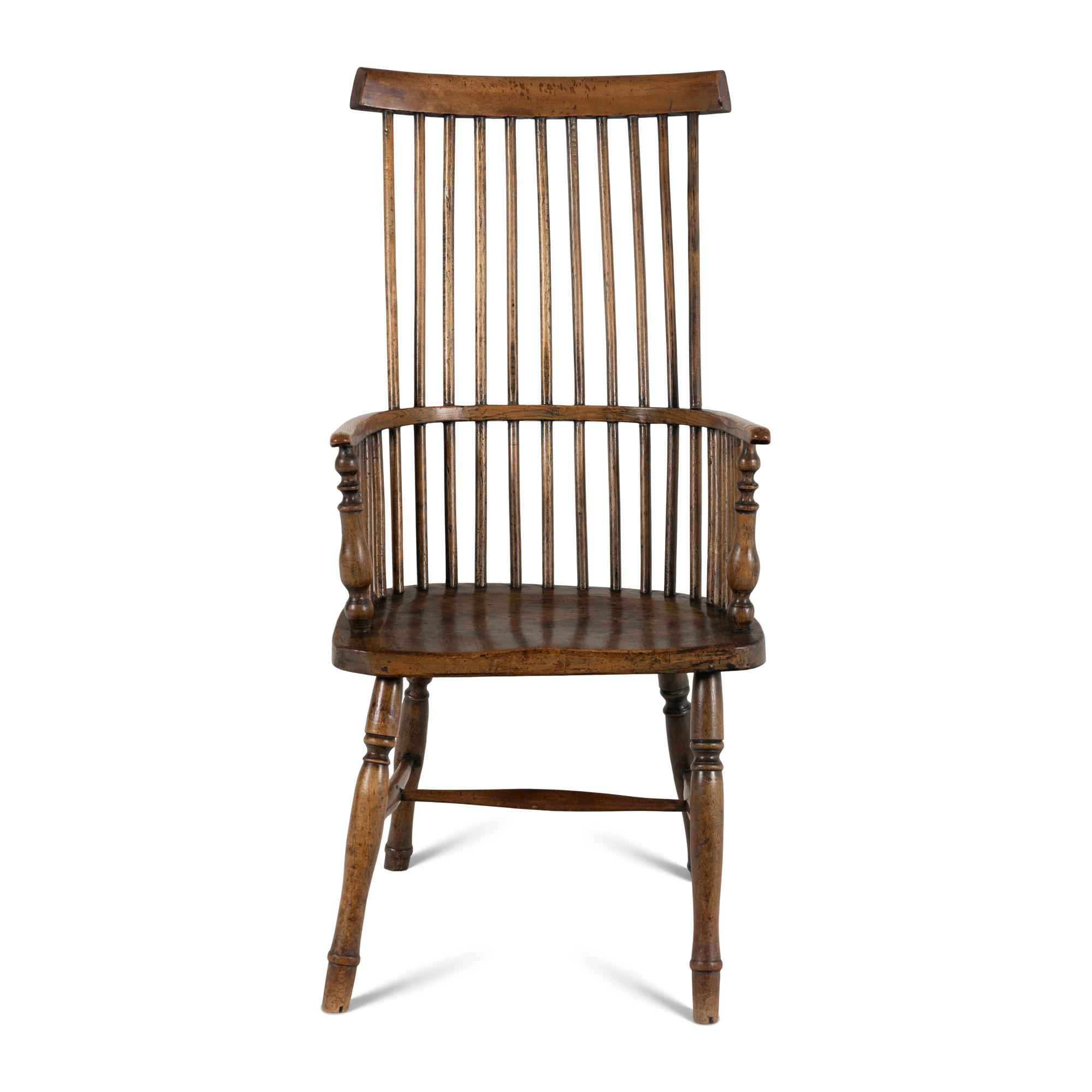 A Comb-Back Oak Windsor Chair