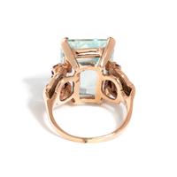 RETRO, AQUAMARINE AND RUBY RING