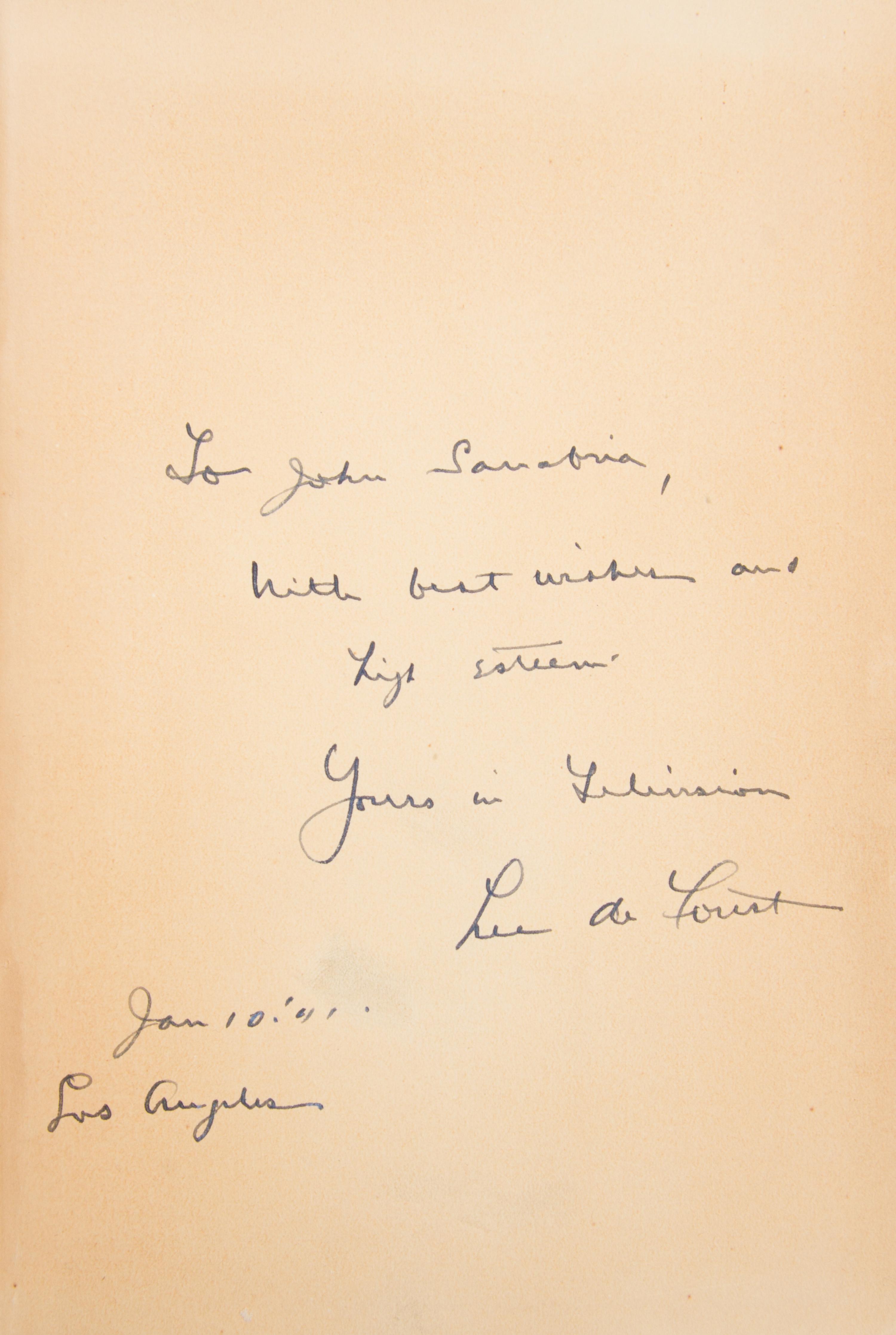 (TECHNOLOGY) DEFOREST, LEE. A collection of signed items (2 books, one ALS, 3 TLS)