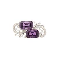 AMETHYST AND DIAMOND PENDANT BROOCH