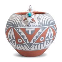 Pottery Jar, with Turtles and Turquoise