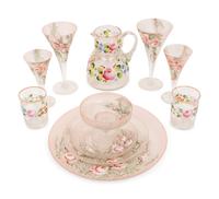 A Partial Set of Enameled Glass Tableware