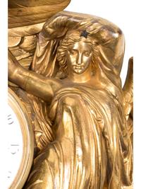 A Neoclassical Gilt Bronze Wall Clock by Louis Valentin Elias Robert (French, 1821-1874)