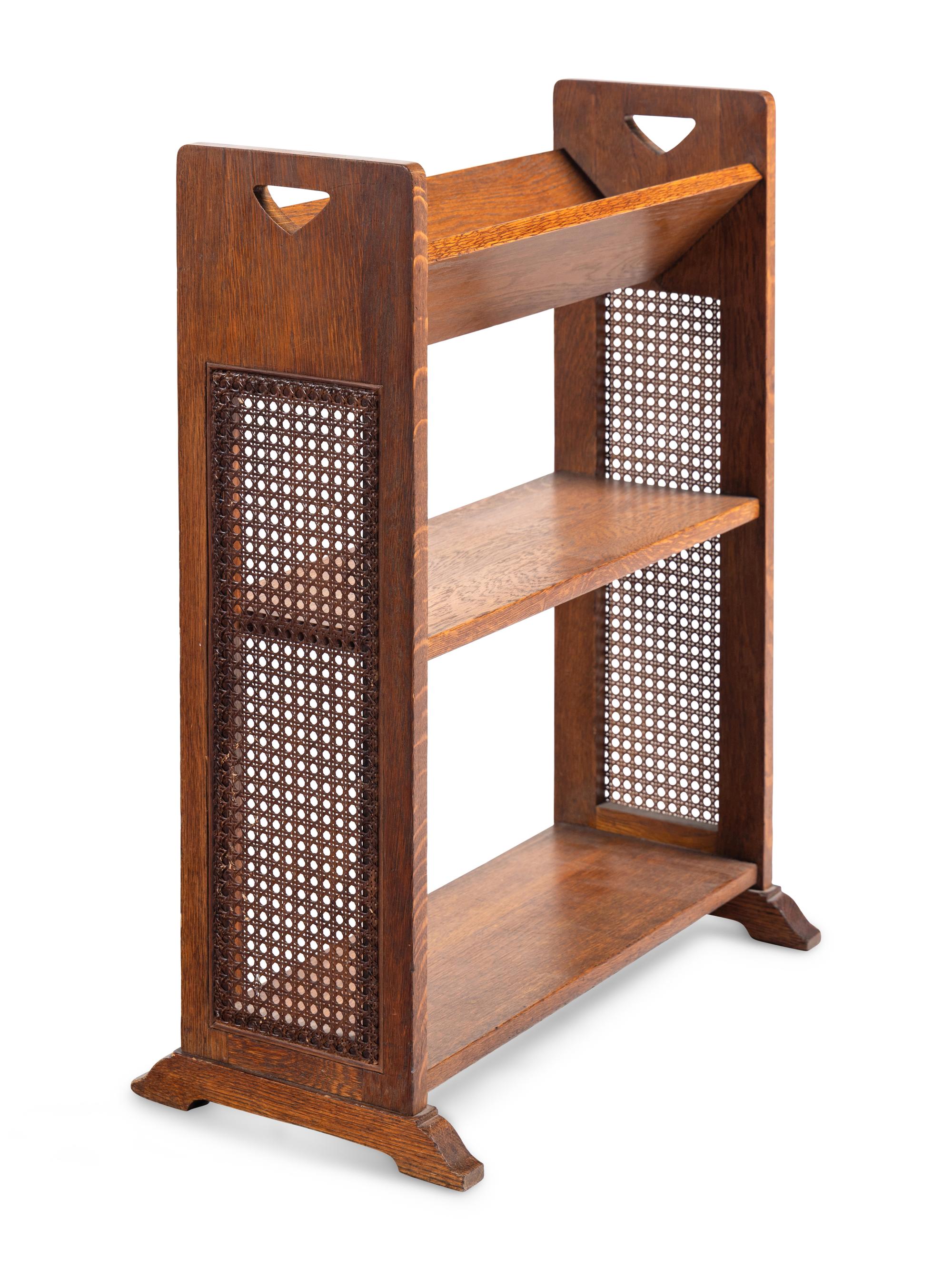 Caned Side Table and Bookshelf