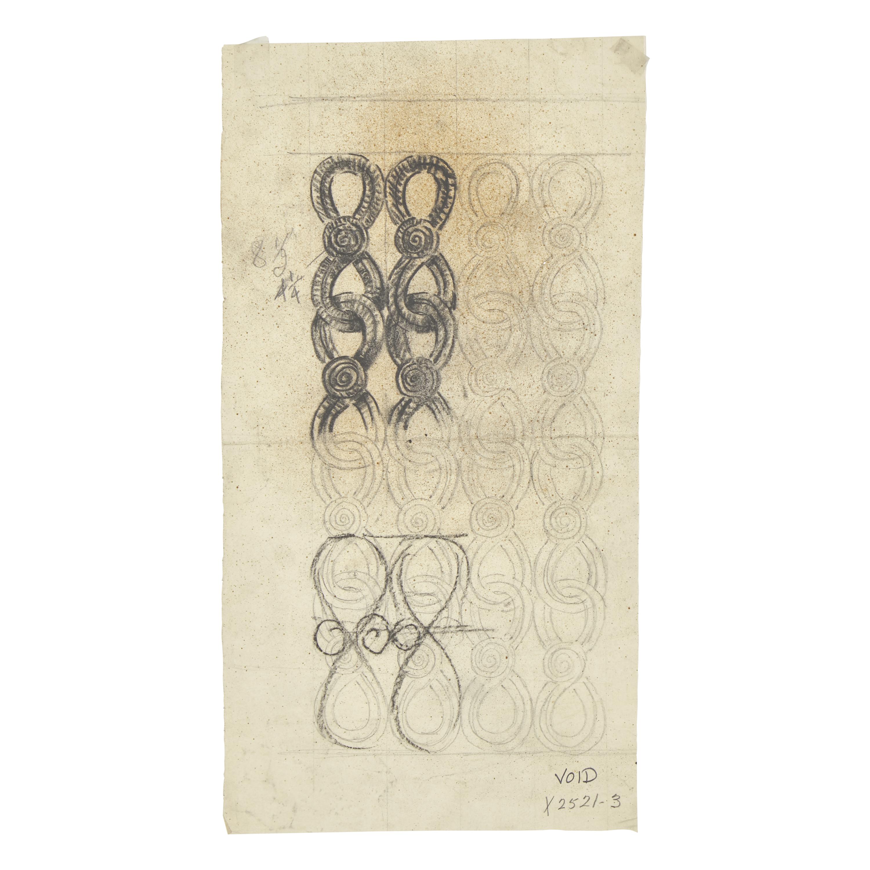 Studio of Samuel Yellin (American, 1884–1940) — Two Sketches of Iron Motifs in Frame, projects X2521-3 and 2521-84