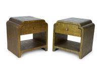 A Pair of Art Deco Style Gold Painted End Tables — 21ST CENTURY