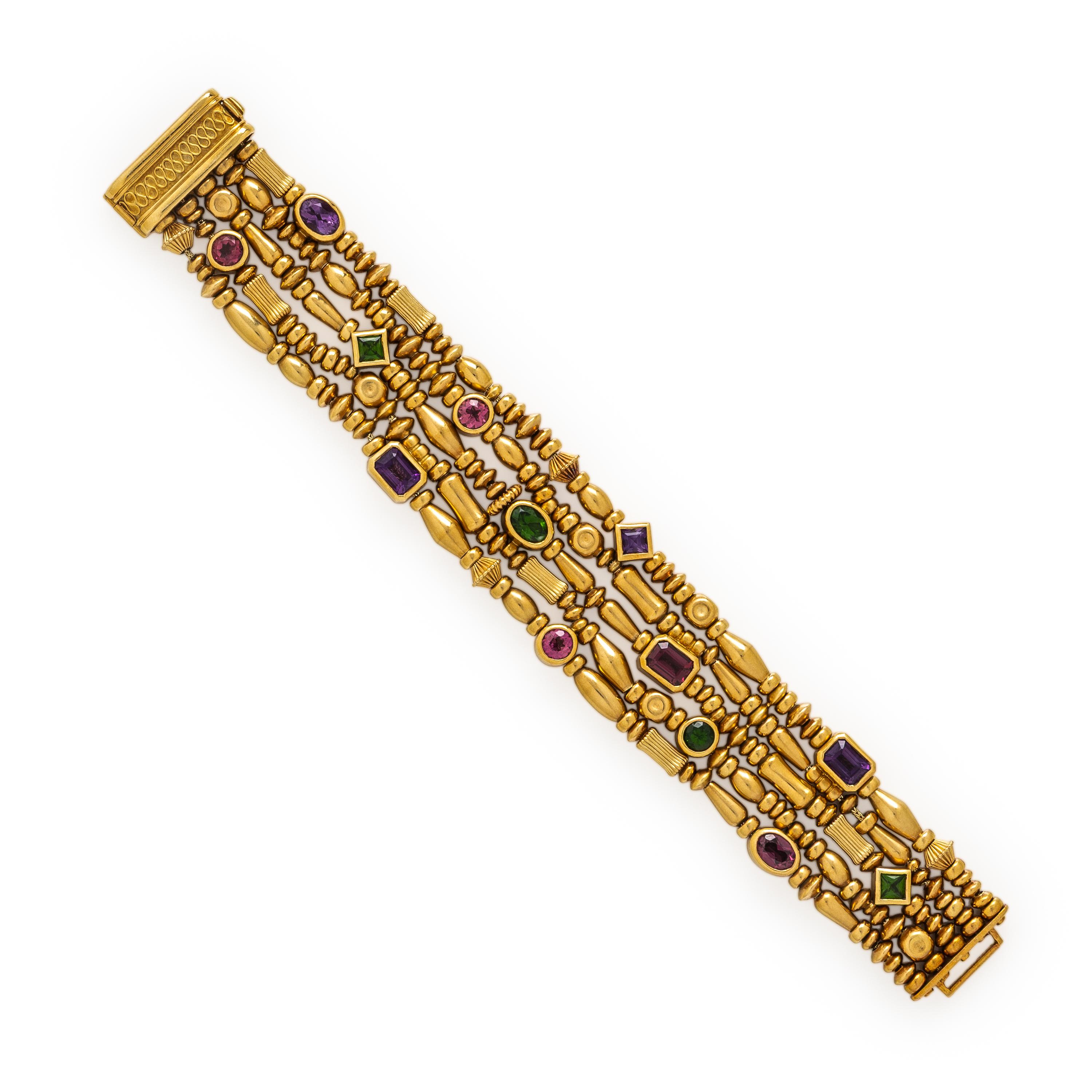 Seidengang, Yellow Gold and Multigem Bracelet