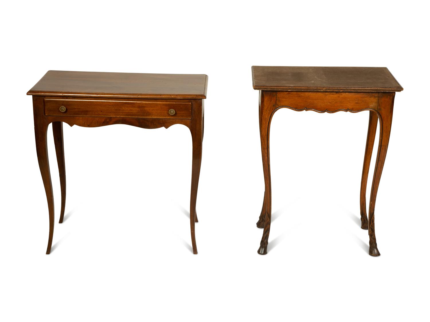 A Louis XV Style Provincial Side Table and a French Provincial Style Side Table