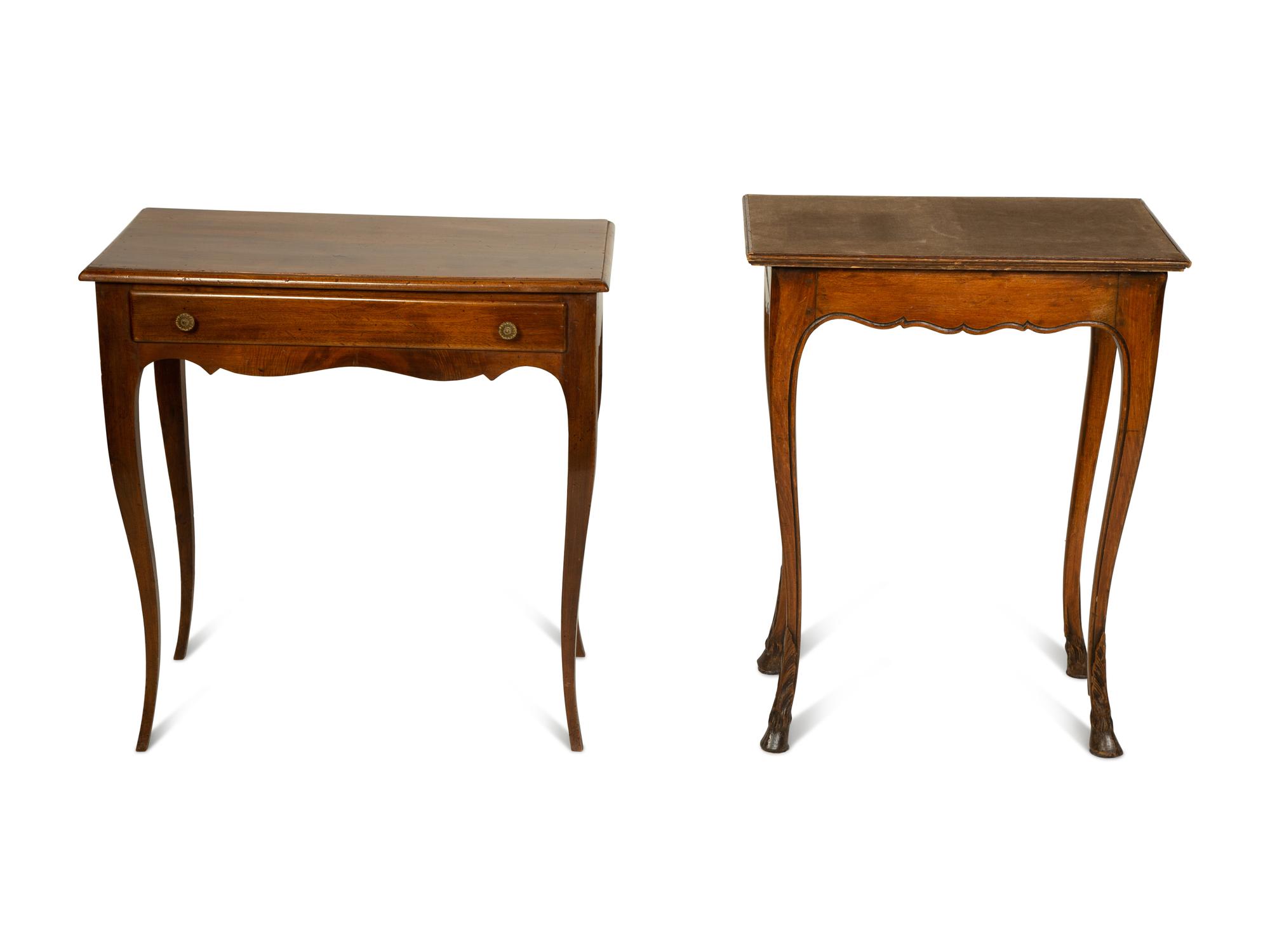 A Louis XV Style Provincial Side Table and a French Provincial Style Side Table
