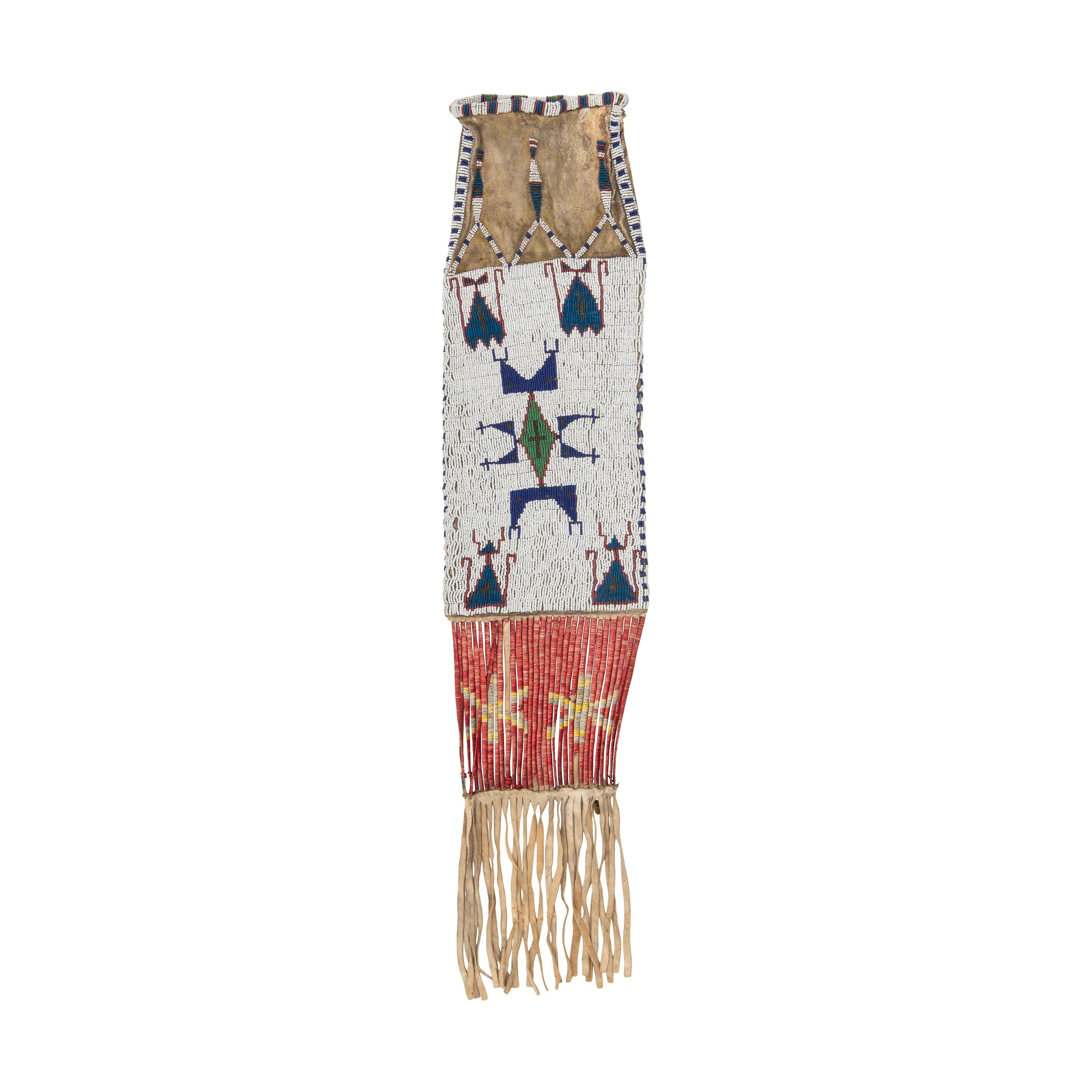 Sioux Beaded Hide Tobacco Bag