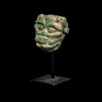 A Maya Jade Zoomorphic Head Pendant