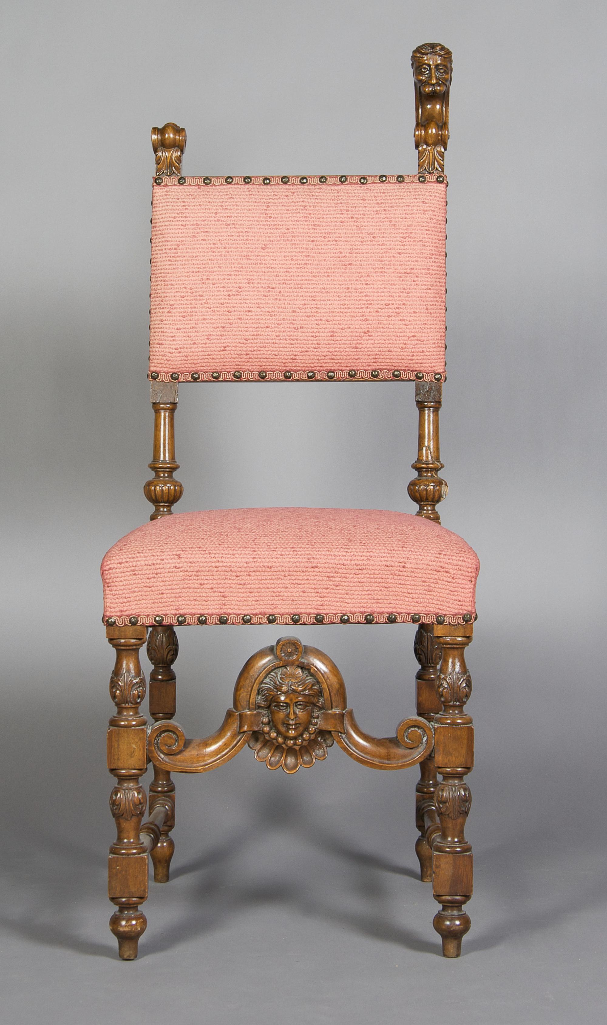A Renaissance Revival Side Chair, Height 44 inches.