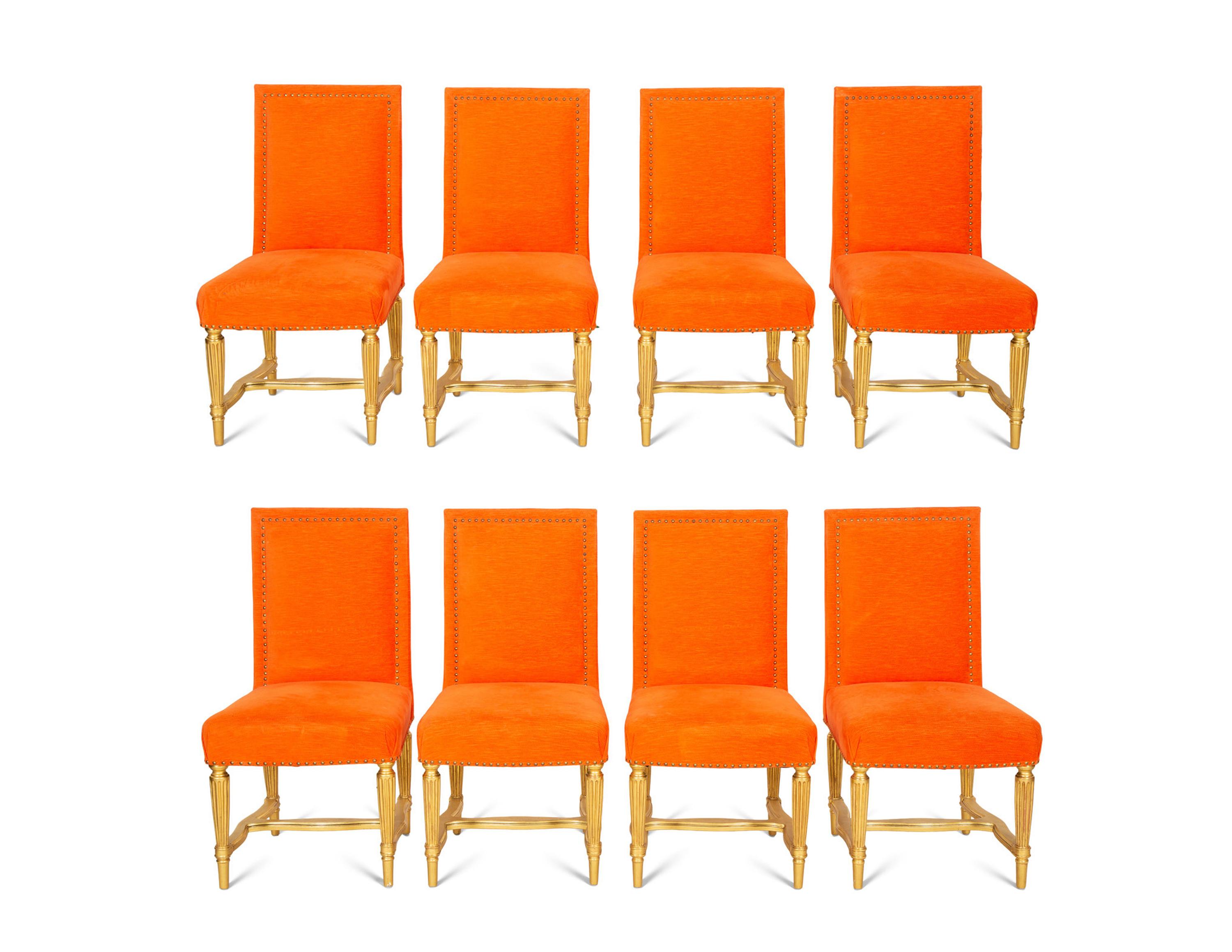 A Set of Eight Giltwood Dining Chairs