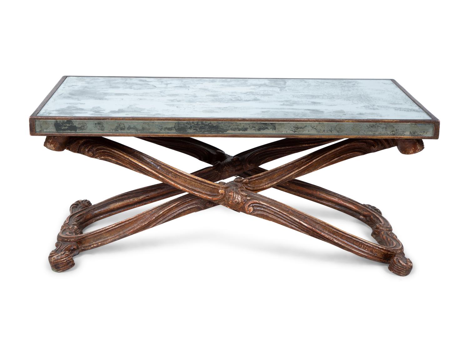 A Venetian Style Painted and Mirror-Veneered Low Table — 20TH CENTURY